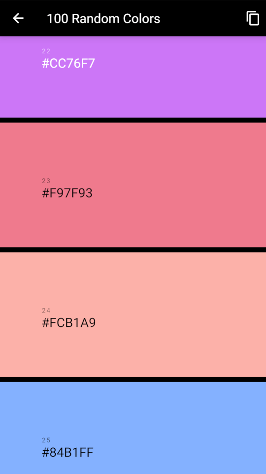 Flutter Random Color Tester - View random Colors